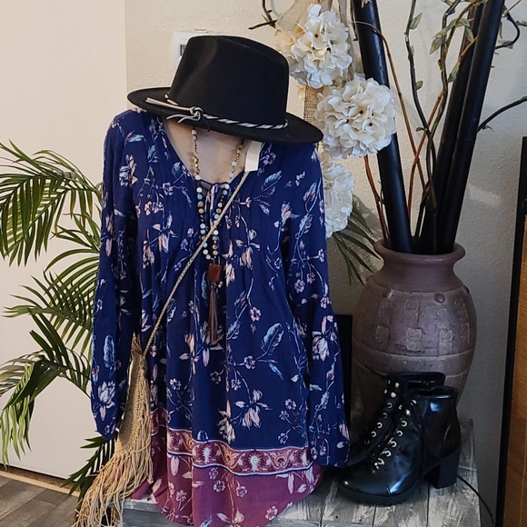 BOHO BEAUTIFUL S MULTI FLOWERED DRESS TUNIC - Picture 11 of 17